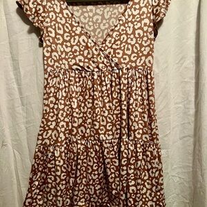 Pink Leopard Print Dress